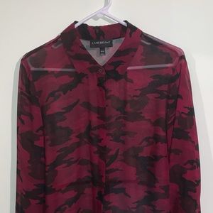 Lane Bryant Burgundy Camouflage Blouse Size 18/20